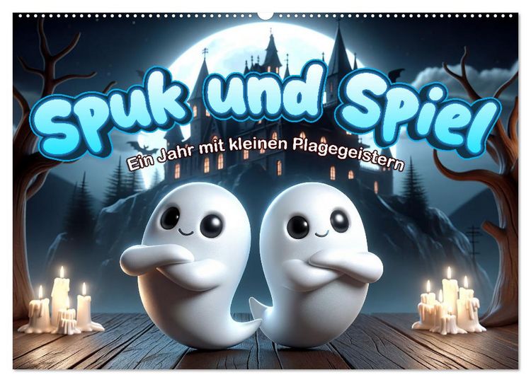 Produktbild: Spuk und Spiel: Ein Jahr mit kleinen Plagegeistern (Wandkalender 2026 DIN A2 quer), CALVENDO Monatskalender