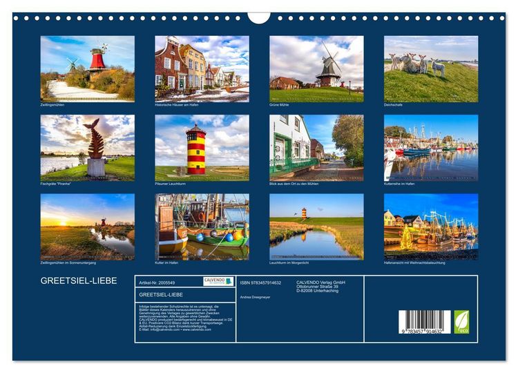 Produktbild: GREETSIEL-LIEBE (Wandkalender 2026 DIN A3 quer), CALVENDO Monatskalender