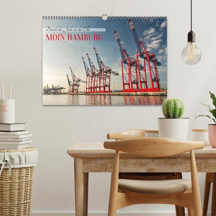 Produktbild: Moin Hamburg - Durch das Jahr an der Elbe (Wandkalender 2026 DIN A3 quer), CALVENDO Monatskalender