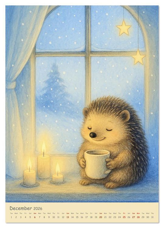 Produktbild: A year like a soft pillow - Animal moments of wellbeing (Wall Calendar 2026 DIN A4 portrait), CALVENDO 12 Month Wall Calendar
