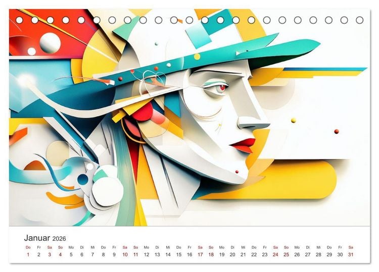 Produktbild: Die Farben des Origami (Tischkalender 2026 DIN A5 quer), CALVENDO Monatskalender
