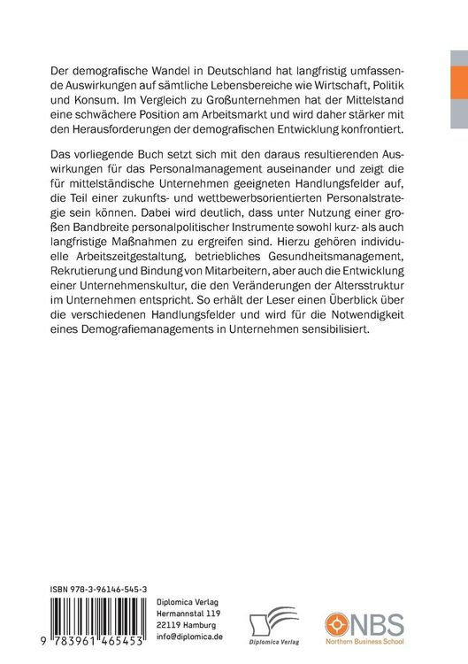 Produktbild: Der demografische Wandel in mittelst&auml;ndischen Unternehmen. Herausforderungen und Chancen f&uuml;r das Personalmanagement