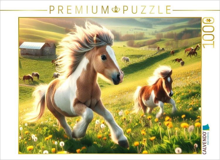 Produktbild: CALVENDO Puzzle Fr&uuml;hlingserwachen der Ponys | 1000 Teile Lege-Gr&ouml;&szlig;e 64x48cm Foto-Puzzle f&uuml;r gl&uuml;ckliche Stunden