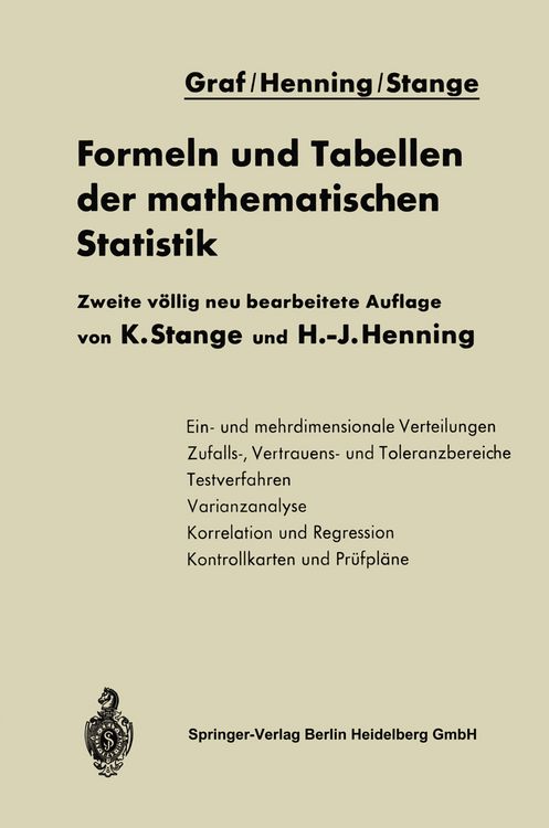 Produktbild: Formeln und Tabellen der mathematischen Statistik