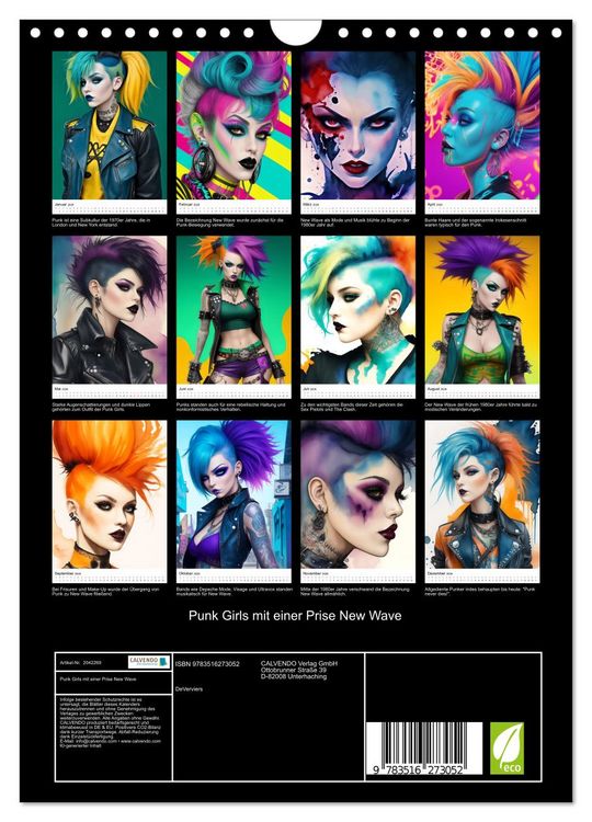 Produktbild: Punk Girls mit einer Prise New Wave (Wandkalender 2026 DIN A4 hoch), CALVENDO Monatskalender