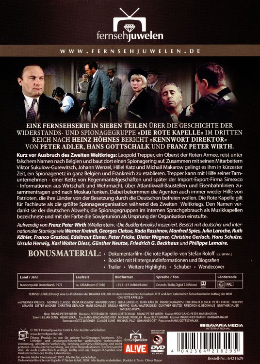 Produktbild: Die rote Kapelle - Der legend&auml;re ARD-Fernsehfilm in 7 Teilen (Fernsehjuwelen) [3 DVDs]