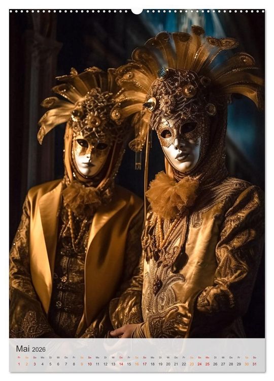 Produktbild: Karneval in Venedig (hochwertiger Premium Wandkalender 2026 DIN A2 hoch), Kunstdruck in Hochglanz