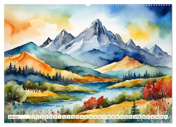 Produktbild: Sehnsucht Berge (Wandkalender 2026 DIN A2 quer), CALVENDO Monatskalender