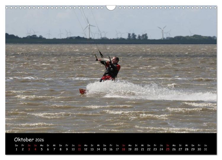 Produktbild: Kitesurfen &ndash; Faszination auf dem Wasser (Wandkalender 2026 DIN A3 quer), CALVENDO Monatskalender