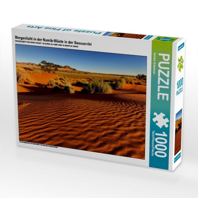 Produktbild: CALVENDO Puzzle Morgenlicht in der Namib-W&uuml;ste in der Sossusvlei | 1000 Teile Lege-Gr&ouml;&szlig;e 64x48cm Foto-Puzzle f&uuml;r gl&uuml;ckliche Stunden