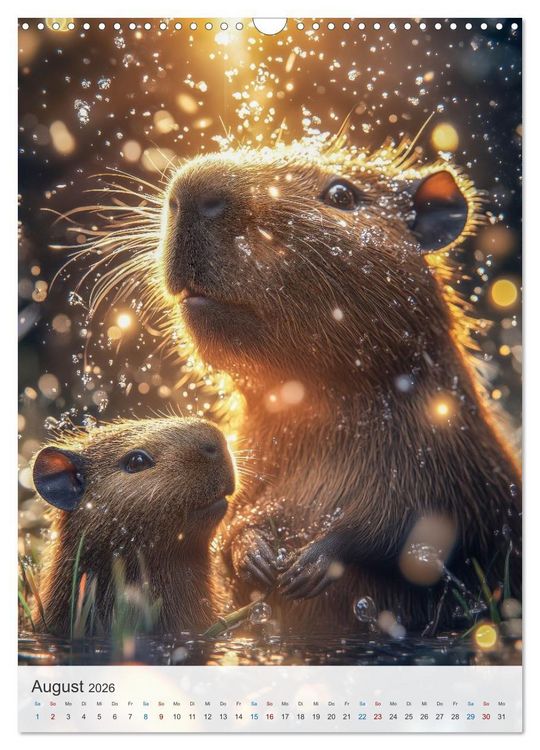 Produktbild: Capybara und Gem&uuml;tlichkeit (Wandkalender 2026 DIN A3 hoch), CALVENDO Monatskalender