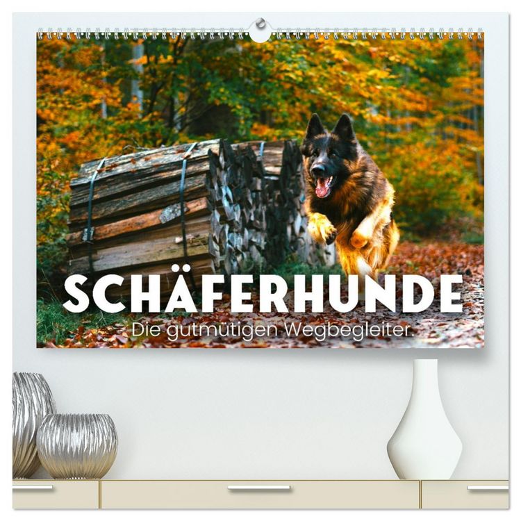 Produktbild: Sch&auml;ferhunde - Die gutm&uuml;tigen Wegbegleiter. (hochwertiger Premium Wandkalender 2026 DIN A2 quer), Kunstdruck in Hochglanz