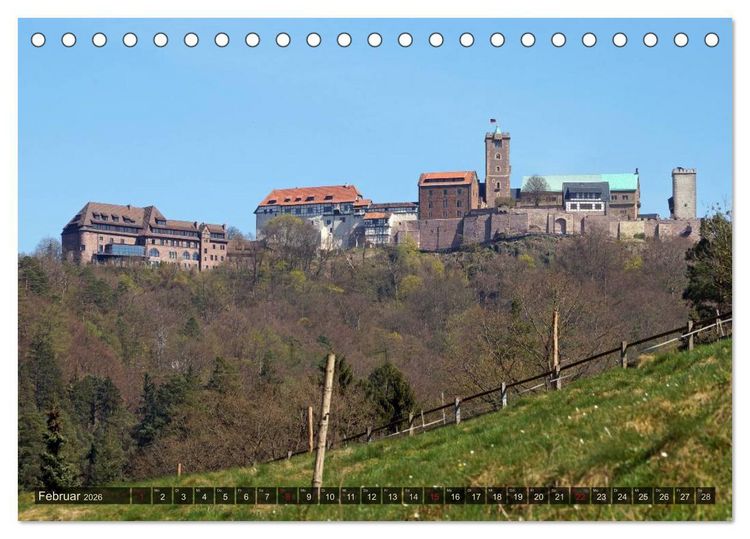 Produktbild: Wunderbares Th&uuml;ringen - Burgen (Tischkalender 2026 DIN A5 quer), CALVENDO Monatskalender
