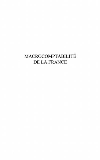 Produktbild: Macrocomptabilite de la france