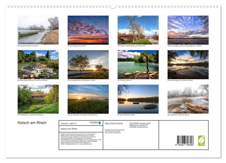 Produktbild: Ketsch am Rhein (hochwertiger Premium Wandkalender 2026 DIN A2 quer), Kunstdruck in Hochglanz