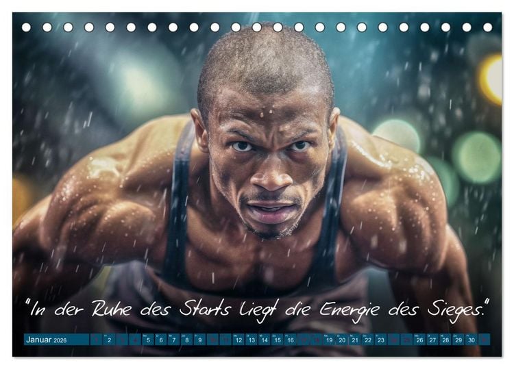 Produktbild: Motivation in Bewegung - Ein Jahr voller sportlicher Energie (Tischkalender 2026 DIN A5 quer), CALVENDO Monatskalender