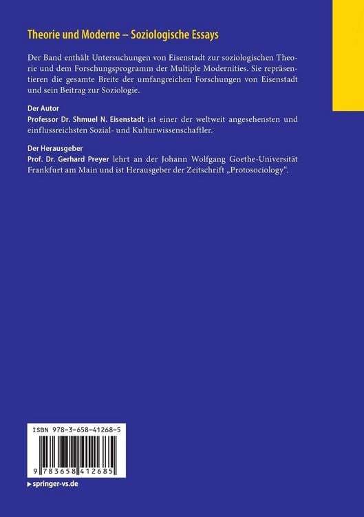 Produktbild: Theorie und Moderne – Soziologische Essays