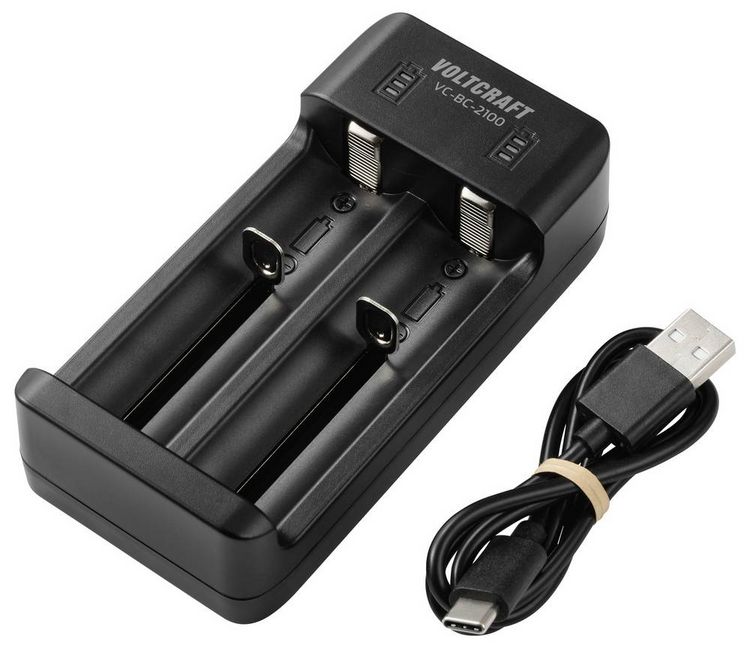 Produktbild: VOLTCRAFT VC-BC-2100 Rundzellen-Ladeger&auml;t NiMH, LiIon Mignon (AA), Micro (AAA), Mini (AAAA), Baby (C), 26700, 26650, 22650, 25500
