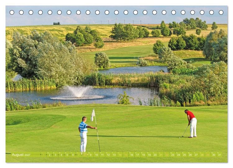 Produktbild: Golfparadiese der Welt (Tischkalender 2027 DIN A5 quer), CALVENDO Monatskalender