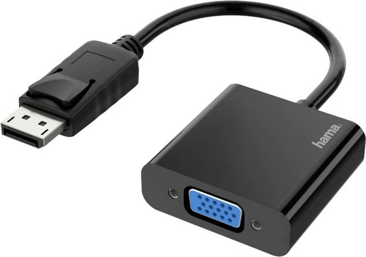Produktbild: Hama 00200337 DisplayPort / VGA Adapter [1x UK-Stecker - 1x DisplayPort Stecker] Schwarz