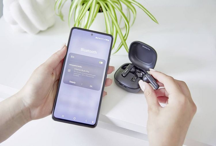 Produktbild: Intenso Buds Pro T500HAE schwarz In Ear Kopfh&ouml;rer Bluetooth&reg; Schwarz Noise Cancelling Wasserabweisend Handy
