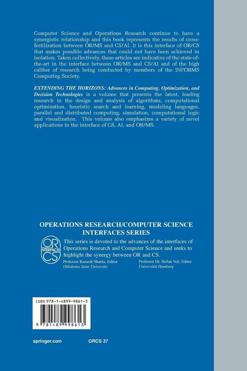 Produktbild: Extending the Horizons: Advances in Computing, Optimization, and Decision Technologies