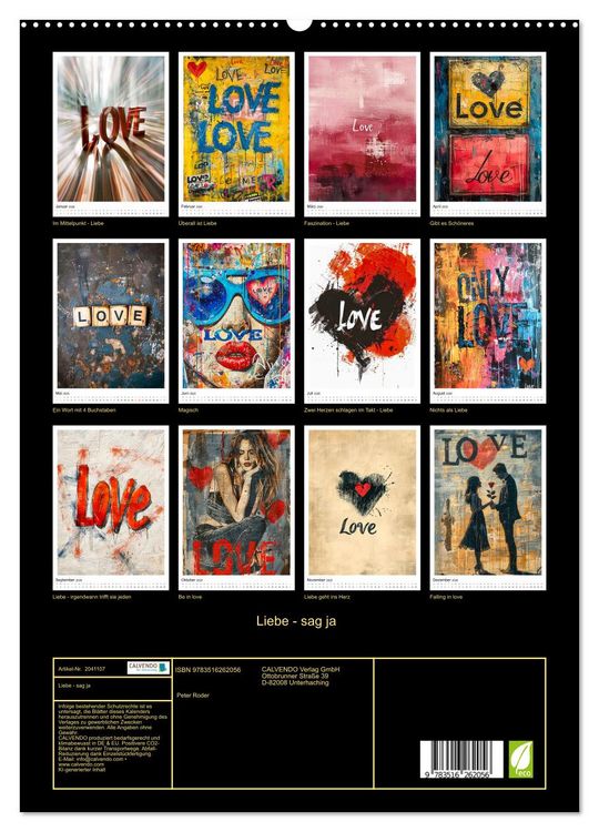 Produktbild: Liebe - sag ja (hochwertiger Premium Wandkalender 2026 DIN A2 hoch), Kunstdruck in Hochglanz