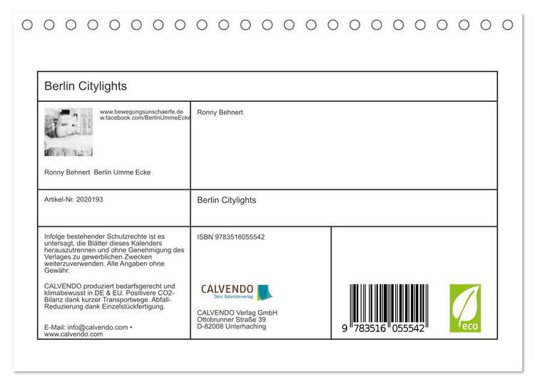Produktbild: Berlin Citylights (Tischkalender 2026 DIN A5 quer), CALVENDO Monatskalender