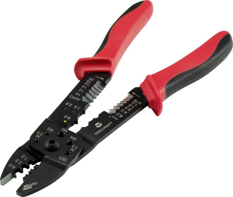 Produktbild: TOOLCRAFT PLC-4131 TO-6680946 Crimp- und Abisolierzange 1.5 bis 6mm&sup2;