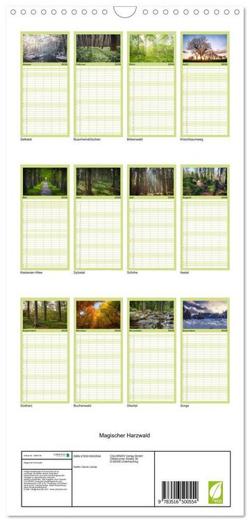 Produktbild: Familienplaner 2026 - Magischer Harzwald mit 5 Spalten (Wandkalender, 21 x 45 cm) CALVENDO