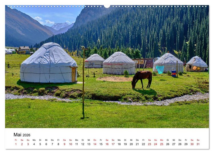 Produktbild: Zentralasien - Entlang der alten Seidenstra&szlig;e (hochwertiger Premium Wandkalender 2026 DIN A2 quer), Kunstdruck in Hochglanz
