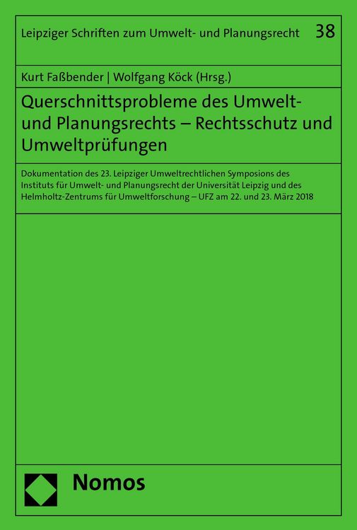 Produktbild: Querschnittsprobleme des Umwelt- und Planungsrechts - Rechtsschutz und Umweltpr&uuml;fungen