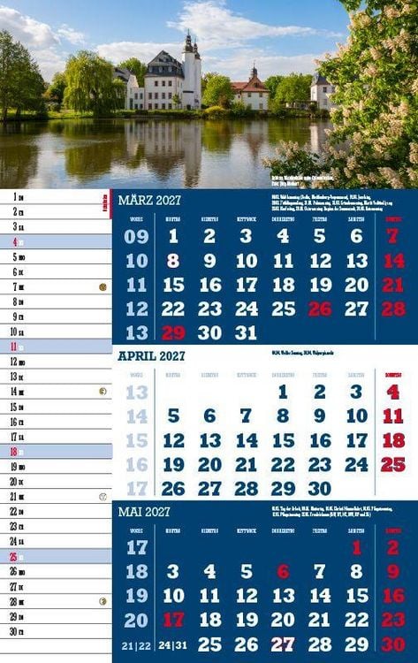 Produktbild: Drei-Monatskalender Sachsen 2027