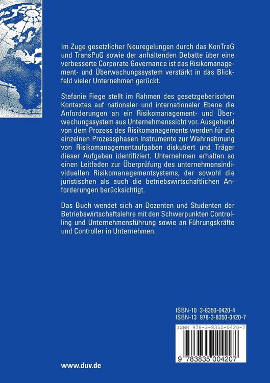 Produktbild: Risikomanagement- und &Uuml;berwachungssystem nach KonTraG