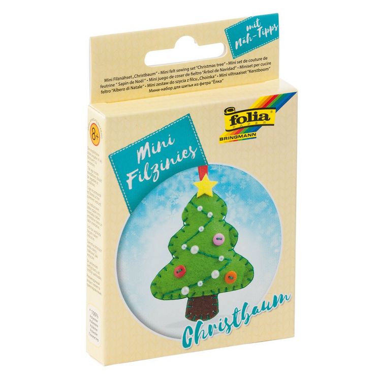 Produktbild: folia Filzn&auml;hset Mini Filzinies Christbaum 21 Teile