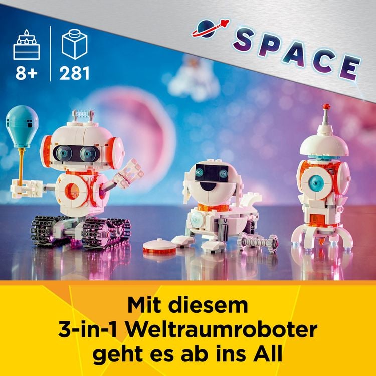 Produktbild: LEGO Creator 3in1 Weltraum-Roboter - Umbaubar in Hund oder Rakete 31164