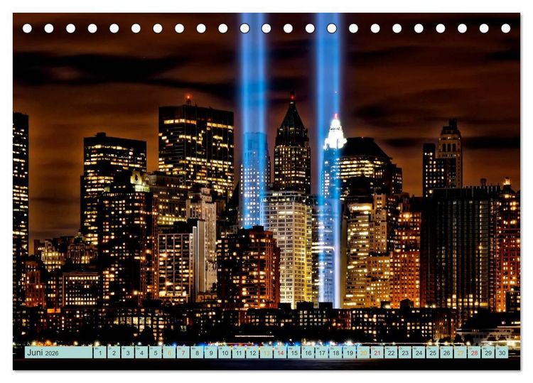 Produktbild: St&auml;dte der Welt - Skylines in der Nacht (Tischkalender 2026 DIN A5 quer), CALVENDO Monatskalender