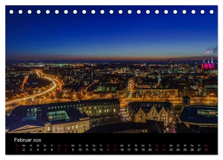 Produktbild: Hannover bei Nacht 2026 (Tischkalender 2026 DIN A5 quer), CALVENDO Monatskalender