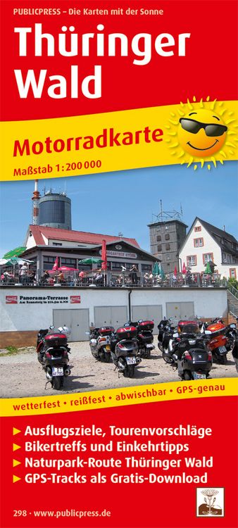 Produktbild: Motorradkarte Thüringer Wald 1:200 000