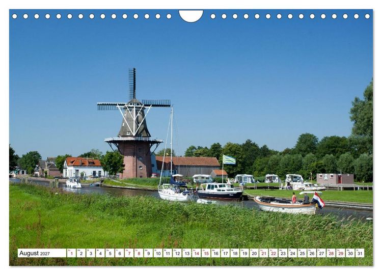 Produktbild: Hausbooturlaub Niederlande - Friesland und Groningen (Wandkalender 2027 DIN A4 quer), CALVENDO Monatskalender