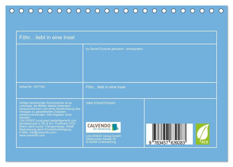 Produktbild: F&ouml;hr... liebt in eine Insel (Tischkalender 2026 DIN A5 quer), CALVENDO Monatskalender