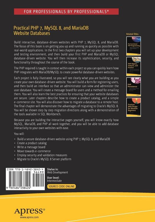 Produktbild: Practical PHP 7, MySQL 8, and MariaDB Website Databases