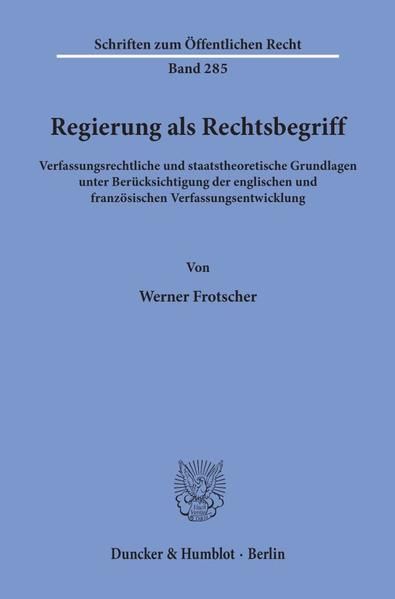 Produktbild: Regierung als Rechtsbegriff.