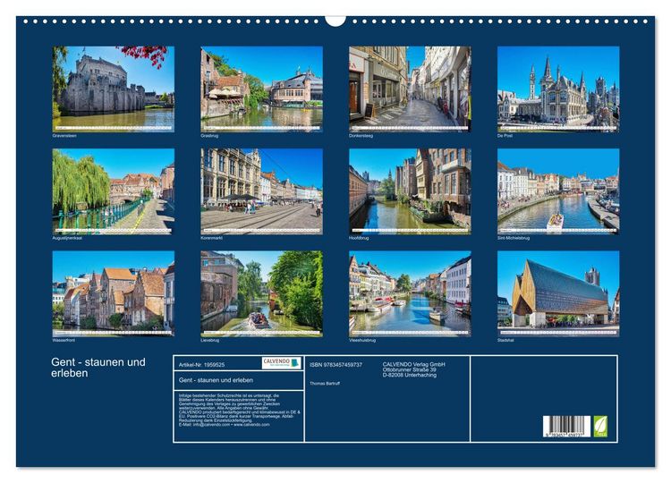 Produktbild: Gent - staunen und erleben (Wandkalender 2026 DIN A2 quer), CALVENDO Monatskalender