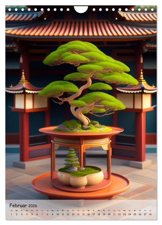Produktbild: Bonsai Kunstwerke (Wandkalender 2026 DIN A4 hoch), CALVENDO Monatskalender