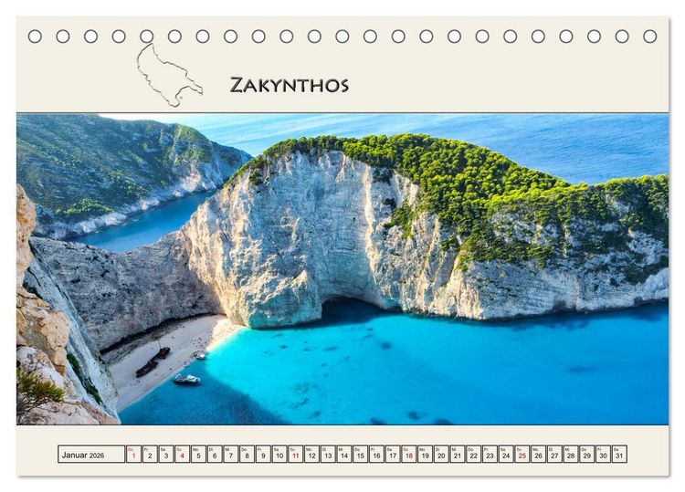 Produktbild: Reise durch die Griechische Inselwelt (Tischkalender 2026 DIN A5 quer), CALVENDO Monatskalender