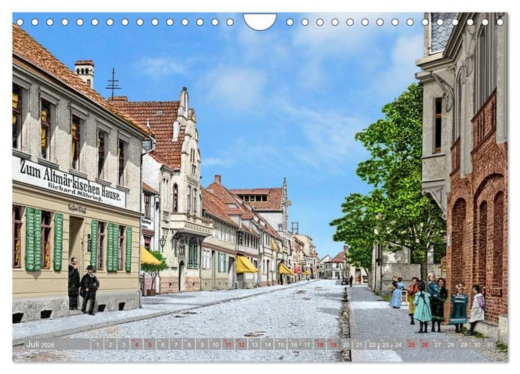 Produktbild: Altmark um 1900 - Orte zur Kaiserzeit in Farbe &ndash; kolorierte Fotografien (Wandkalender 2026 DIN A4 quer), CALVENDO Monatskalender