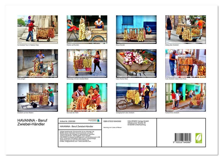 Produktbild: HAVANNA - Beruf Zwiebel-H&auml;ndler (hochwertiger Premium Wandkalender 2026 DIN A2 quer), Kunstdruck in Hochglanz