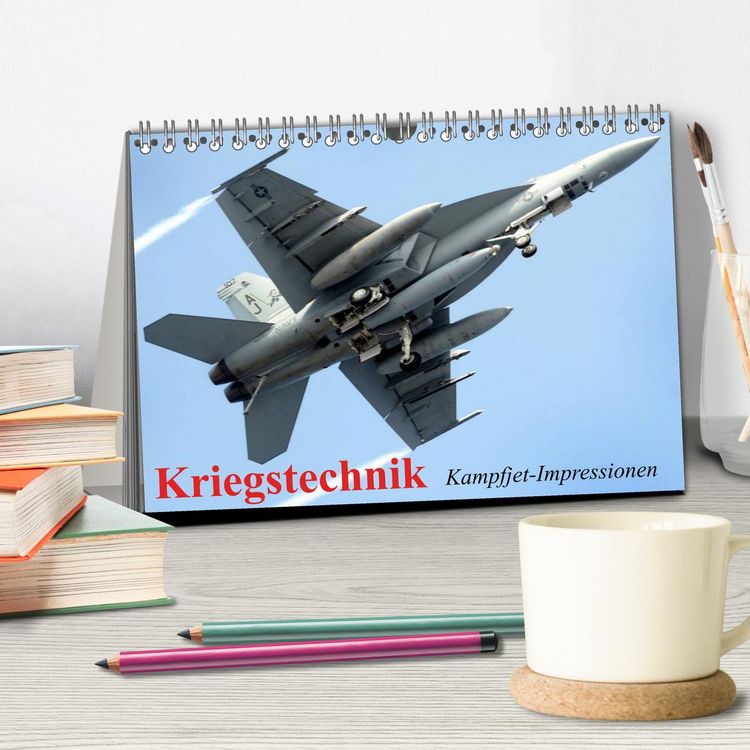Produktbild: Kriegstechnik. Kampfjet-Impressionen (Tischkalender 2026 DIN A5 quer), CALVENDO Monatskalender