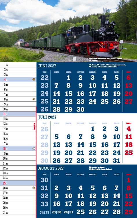 Produktbild: Drei-Monatskalender Sachsen 2027